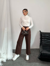 Beli Lastikli Scuba Kumaş Pantolon 8935 - Kahverengi